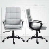 Bürostuhl ergonomisch höhenverstellbar mit Kippfunktion grau