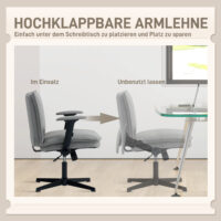Bürostuhl ergonomisch höhenverstellbar mit klappbaren Armlehnen grau