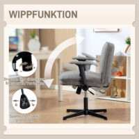Bürostuhl ergonomisch höhenverstellbar mit klappbaren Armlehnen grau