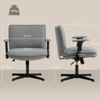 Bürostuhl ergonomisch höhenverstellbar mit klappbaren Armlehnen grau