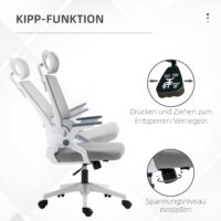 Bürostuhl höhenverstellbar mit Kopfstütze schwarz
