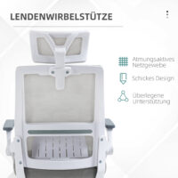 Bürostuhl höhenverstellbar mit Kopfstütze schwarz