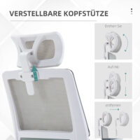 Bürostuhl höhenverstellbar mit Kopfstütze schwarz