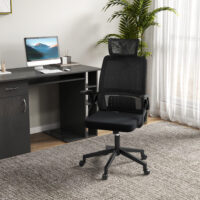 Bürostuhl ergonomisch höhenverstellbar mit Kopfstütze schwarz