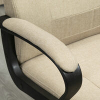 Bürostuhl höhenverstellbar mit Wippfunktion Leinenoptik beige