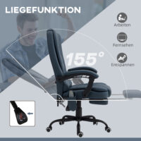 Bürostuhl Massage mit Massagefunktion und Fussstütze Blau