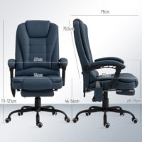 Bürostuhl Massage mit Massagefunktion und Fussstütze Blau