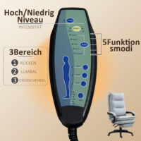 Bürostuhl mit Massage- & Liegefunktion höhenverstellbar mit Fussstütze Hellgrau – Produktfoto zeigt modernes Design, hochwertige Materialien und funktionale Eigenschaften ideal für Wohn- oder Arbeitsbereiche. Perfekt als Einrichtungsinspiration oder zur Produktpräsentation in einem Onlineshop.