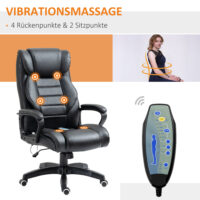 Bürostuhl ergonomisch höhenverstellbar mit Massage schwarz