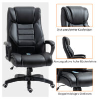 Bürostuhl ergonomisch höhenverstellbar mit Massage schwarz