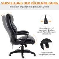Bürostuhl ergonomisch höhenverstellbar mit Massage schwarz