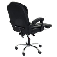 Ergonomischer Bürostuhl mit Fußstütze aus Kunstleder schwarz