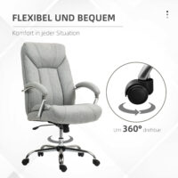 Bürostuhl mit Kopfstütze & Wippfunktion höhenverstellbar Hellgrau – Produktfoto zeigt modernes Design, hochwertige Materialien und funktionale Eigenschaften ideal für Wohn- oder Arbeitsbereiche. Perfekt als Einrichtungsinspiration oder zur Produktpräsentation in einem Onlineshop.