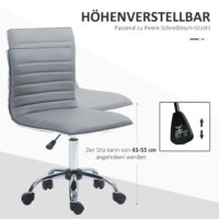 Bürostuhl ohne Armlehnen höhenverstellbar Büro Hellgrau – Produktfoto zeigt modernes Design, hochwertige Materialien und funktionale Eigenschaften ideal für Wohn- oder Arbeitsbereiche. Perfekt als Einrichtungsinspiration oder zur Produktpräsentation in einem Onlineshop.