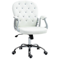 Bürostuhl ergonomisch mit Armlehne und Polster weiss