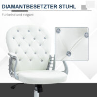 Bürostuhl ergonomisch mit Armlehne und Polster weiss