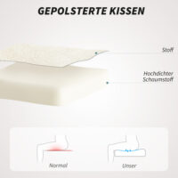 Bürostuhl Schminkstuhl mit Stoffbezug für Schlafzimmer beige