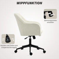 Bürostuhl Schminkstuhl mit Stoffbezug für Schlafzimmer beige
