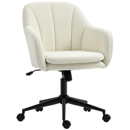 Bürostuhl Schminkstuhl mit Stoffbezug für Schlafzimmer beige
