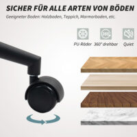 Bürostuhl Schminkstuhl mit Stoffbezug für Schlafzimmer beige