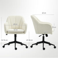 Bürostuhl Schminkstuhl mit Stoffbezug für Schlafzimmer beige
