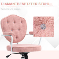 Bürostuhl Teddybärvlies höhenverstellbar Rosa – Produktfoto zeigt modernes Design, hochwertige Materialien und funktionale Eigenschaften ideal für Wohn- oder Arbeitsbereiche. Perfekt als Einrichtungsinspiration oder zur Produktpräsentation in einem Onlineshop.