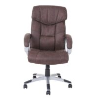 Bürostuhl Stoff Wildleder-Optik Drehstuhl vintage braun