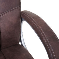 Bürostuhl Stoff Wildleder-Optik Drehstuhl vintage braun