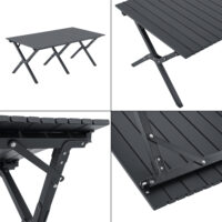 Graues Camping Gartenmöbelset Caltagirone, 5-teilig, mit komfortablen Sitzmöglichkeiten und Tisch, ideal für unterwegs.