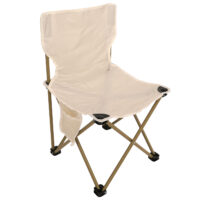 Camping Set faltbarer Tisch und 2 Klappstühle aus Metall weiß