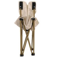 Camping Set faltbarer Tisch und 2 Klappstühle aus Metall weiß