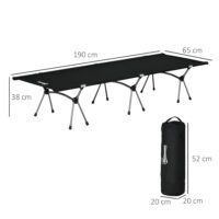 Campingbett klappbar aus Aluminium, bis 150 kg belastbar, leicht & stabil.
