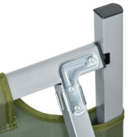 Campingbett klappbar mit Kopfkissen, 120 kg Tragkraft, Farbe Grün.