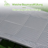 Campingbett mit Becherhalter, 68x186x48 cm, klappbar, Farbe Schwarz.