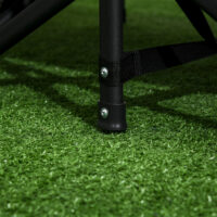 Campingbett mit Becherhalter, 68x186x48 cm, klappbar, Farbe Schwarz.