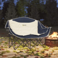 Campingstuhl 2 Sitzer klappbar mit Getränkehalter und Tragetasche