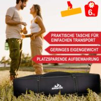 Faltbarer Campingstuhl mit extra Polsterung in Grün-Schwarz.