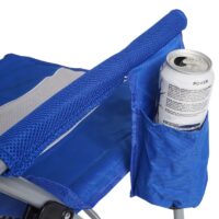 Klappbarer Campingstuhl aus Stahl und Textil blau waschbar