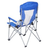 Klappbarer Campingstuhl aus Stahl und Textil blau waschbar