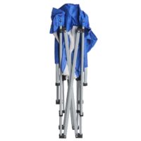 Klappbarer Campingstuhl aus Stahl und Textil blau waschbar