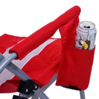 Faltbarer Campingstuhl rot aus Stahl mit Schutzhülle