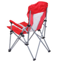 Faltbarer Campingstuhl rot aus Stahl mit Schutzhülle