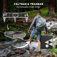 Campingtisch klappbar höhenverstellbar 240cm Aluminium schwarz