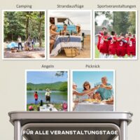 Campingtisch klappbar höhenverstellbar 240cm Aluminium schwarz
