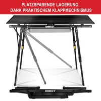 Stabiler schwarzer Klapptisch für Garten oder Balkon.