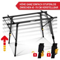 Stabiler schwarzer Klapptisch für Garten oder Balkon.