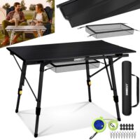 Stabiler schwarzer Klapptisch für Garten oder Balkon.