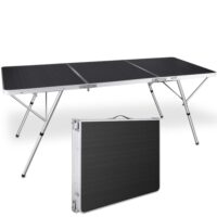 Praktischer Klapptisch im Kofferdesign für Camping und Outdoor.
