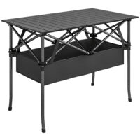 Campingtisch klappbar mit Netzablage und Tragetasche schwarz