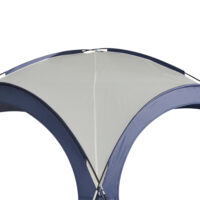 Campingzelt 35x35 m, wetterfest, Farbe Cremeweiß-Blau.